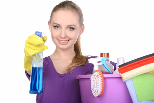 Different curtain fabrics arranged for safe and effective cleaning